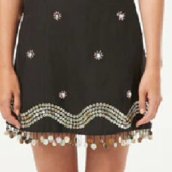 NEW RHODE GIOVANNA STRAPLESS EMBELLISHED BLACK MINI DRESS SIZE 10 - Picture 2 of 13